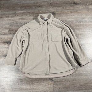 Athleta Women's Shacket Long Sleeve Snap Shirt Jacket Size XL T (Tall)‎ Tan